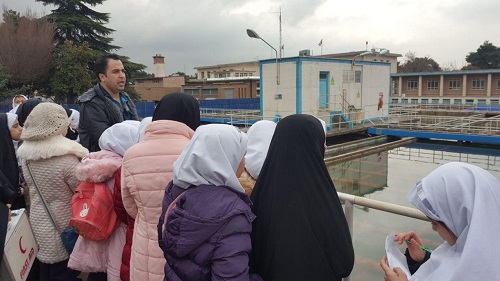 بازدید دانش آموزان پایه سوم دبستان دخترانه امام صادق علیه السلام از تصفیه خانه آب شماره دو کَن