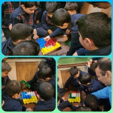 برگزاری مسابقه گروهی با پازل تخم مرغی در دبستان پسرانه